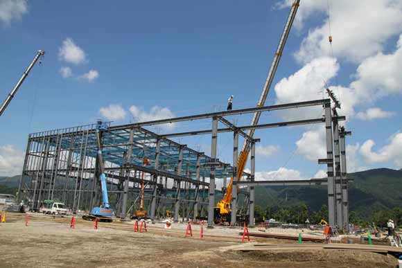 Steelwork being erected