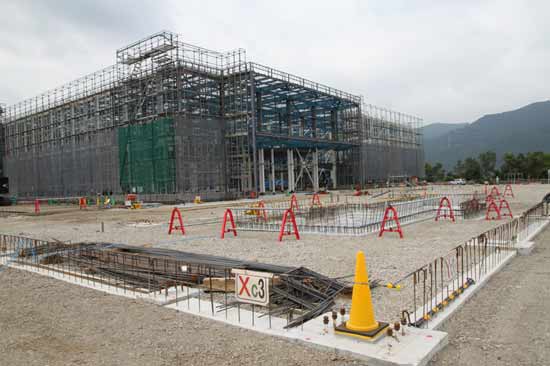 Steelwork being erected