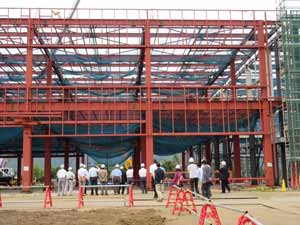 Steelwork being erected